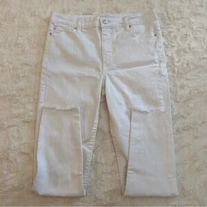 Ella Moss Women's High Rise Skinny Ankle Jeans Size 6/28 White Cropped Denim